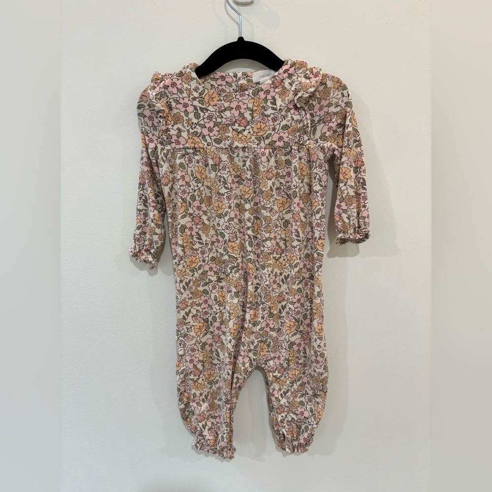 Angel Dear Floral Ruffle Shoulder Onesie